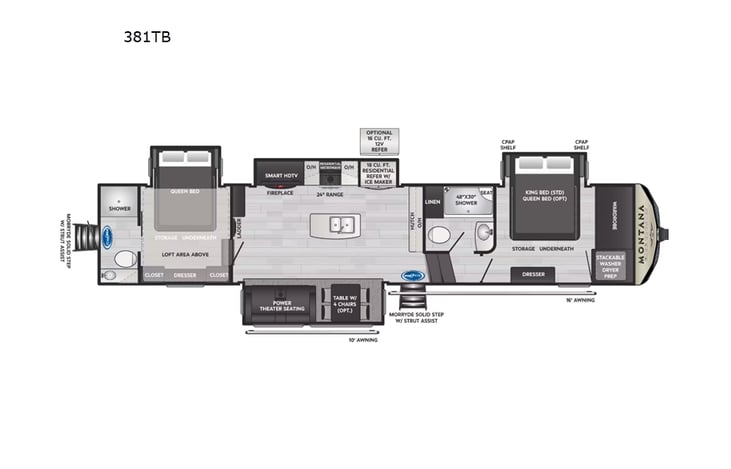 Representative floor plan provided by a trusted RVshare partner.