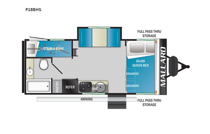 Representative floor plan provided by a trusted RVshare partner.