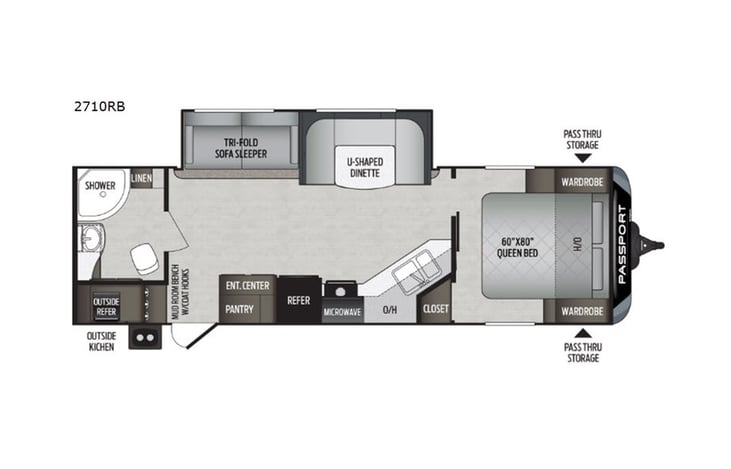 Representative floor plan provided by a trusted RVshare partner.