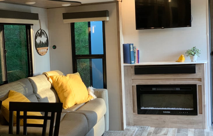 Fireplace with multi colors