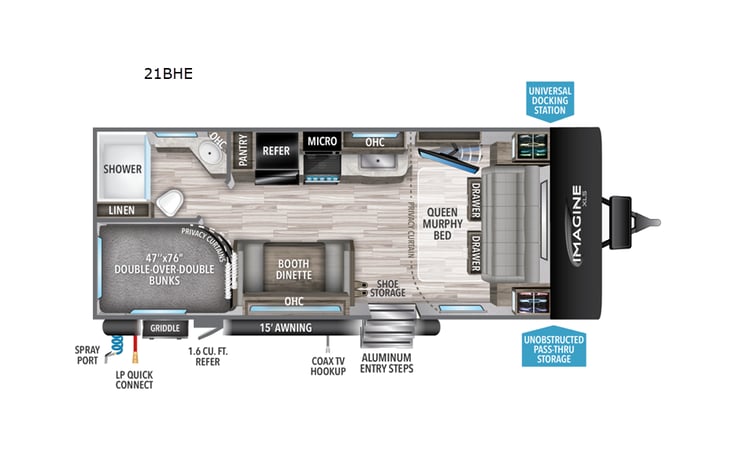 Representative floor plan provided by a trusted RVshare partner.