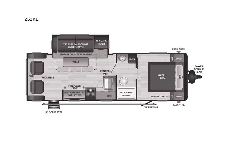 Representative floor plan provided by a trusted RVshare partner.