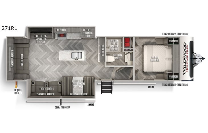 Representative floor plan provided by a trusted RVshare partner.