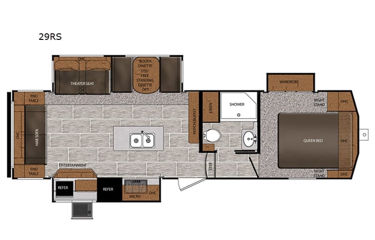 Representative floor plan provided by a trusted RVshare partner.