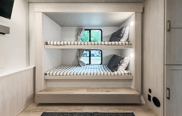 Bunk beds in bunk room.