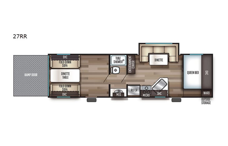 Representative floor plan provided by a trusted RVshare partner.