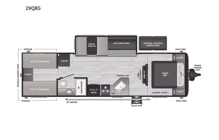 Representative floor plan provided by a trusted RVshare partner.