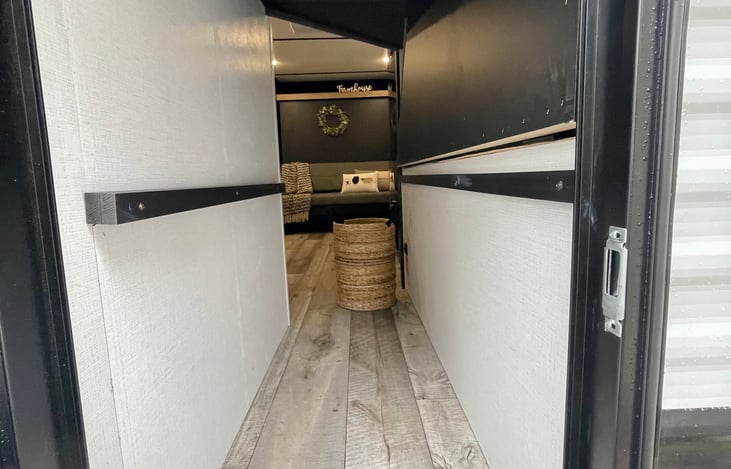 Storage from the rear exterior door.