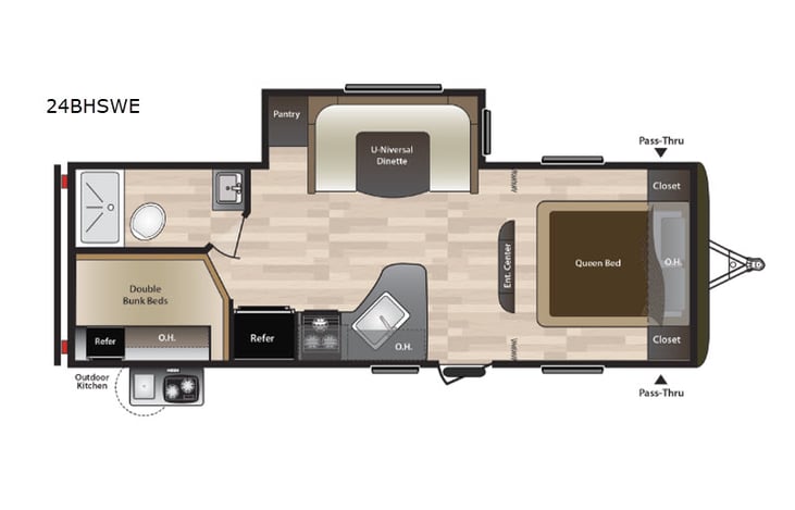 Representative floor plan provided by a trusted RVshare partner.