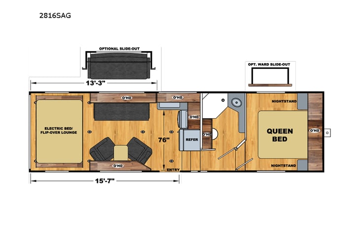Representative floor plan provided by a trusted RVshare partner.
