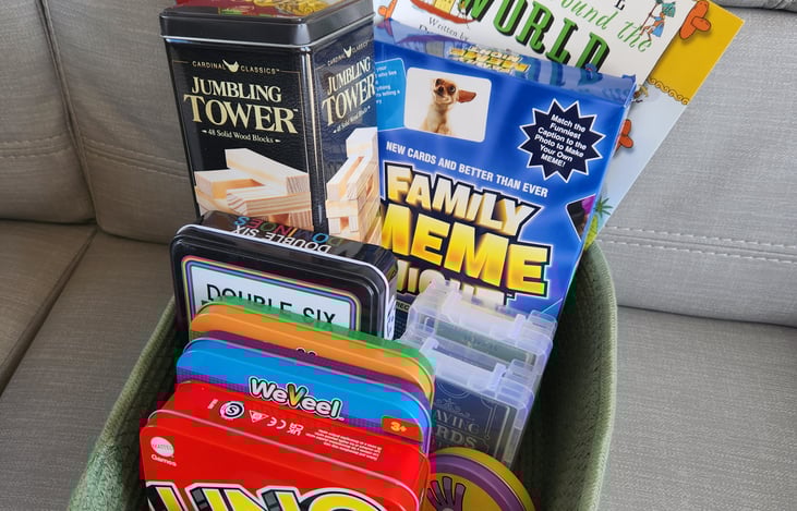 Great selection of family games to play when it's raining, or you just want to get out of the heat.