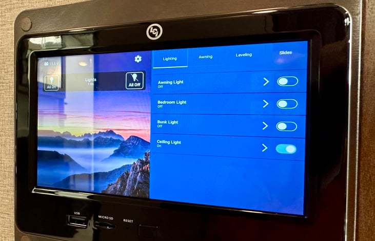 Touchscreen control center