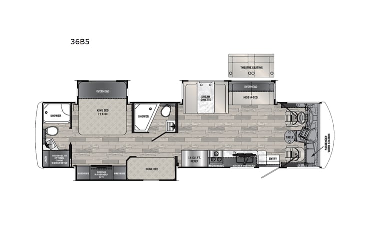 Representative floor plan provided by a trusted RVshare partner.