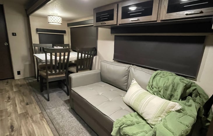 Couch pulls out to make a double bed!