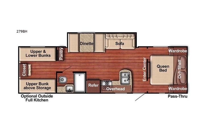 Representative floor plan provided by a trusted RVshare partner.