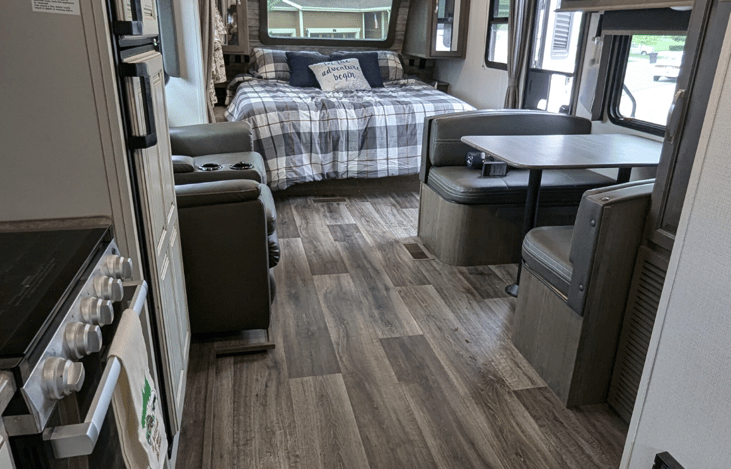 View from kitchen into rest of the RV