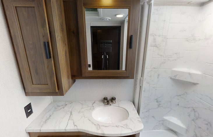 Full bathroom with shower.