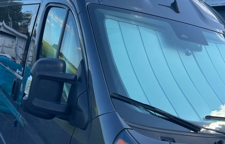 Window coverings for all windows.