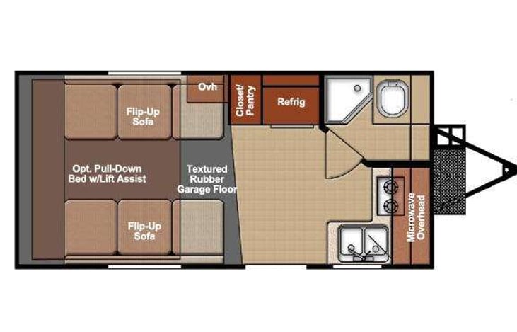 Representative floor plan provided by a trusted RVshare partner.