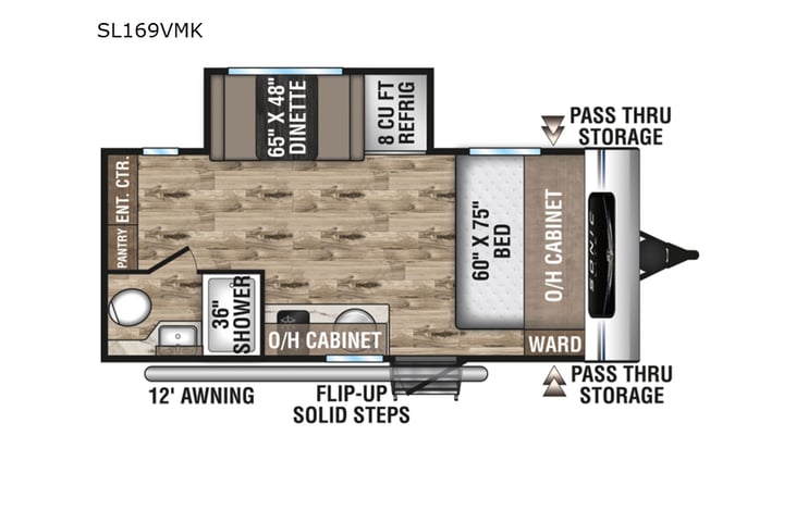 Representative floor plan provided by a trusted RVshare partner.