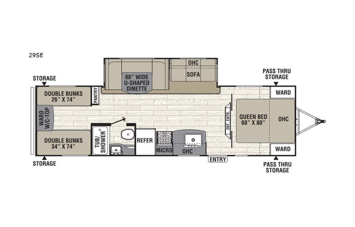 Representative floor plan provided by a trusted RVshare partner.