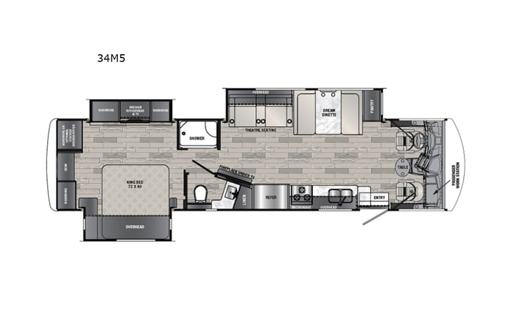 Representative floor plan provided by a trusted RVshare partner.