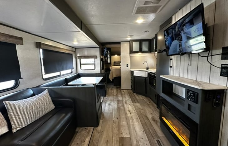 View from entering the camper.