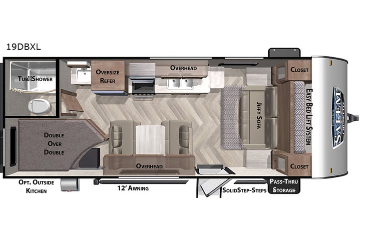 Representative floor plan provided by a trusted RVshare partner.