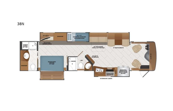 Representative floor plan provided by a trusted RVshare partner.