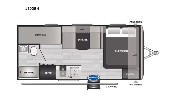 Representative floor plan provided by a trusted RVshare partner.