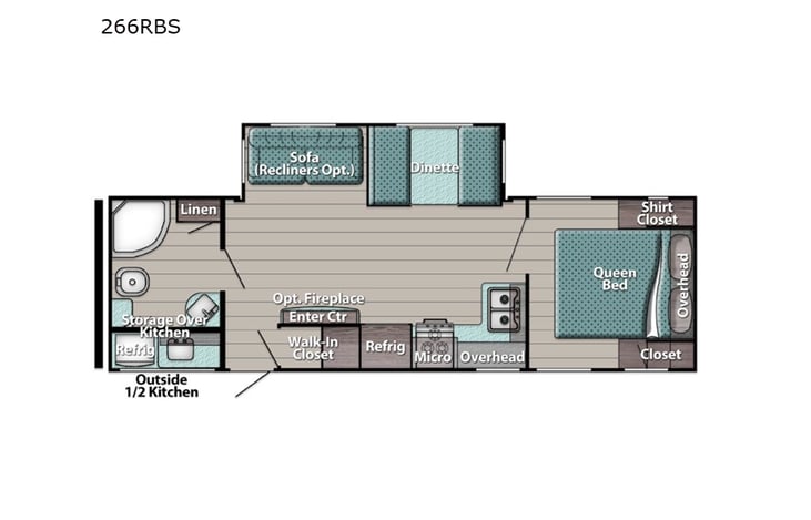 Representative floor plan provided by a trusted RVshare partner.