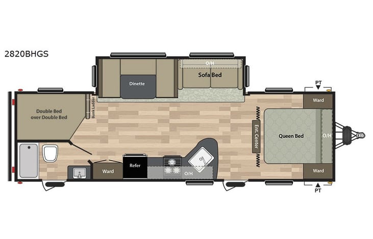 Representative floor plan provided by a trusted RVshare partner.
