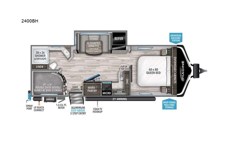 Representative floor plan provided by a trusted RVshare partner.