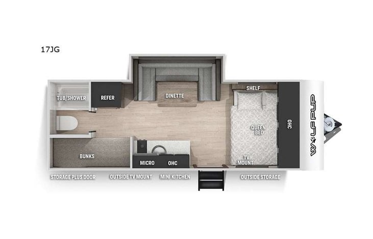 Representative floor plan provided by a trusted RVshare partner.