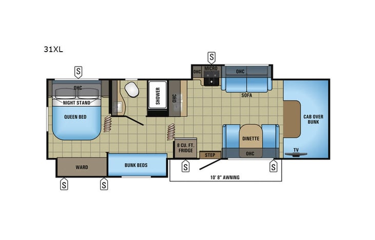 Representative floor plan provided by a trusted RVshare partner.