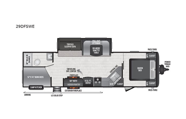 Representative floor plan provided by a trusted RVshare partner.
