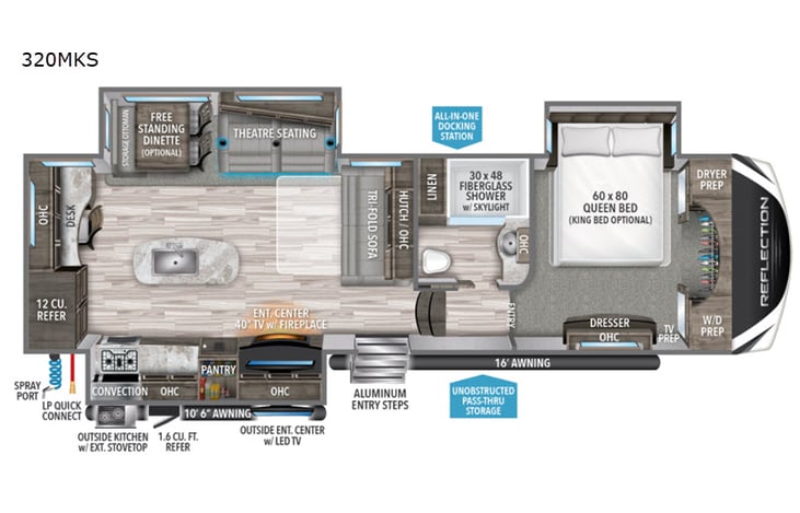 Representative floor plan provided by a trusted RVshare partner.