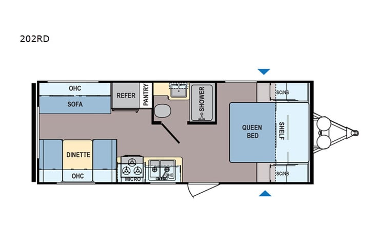 Representative floor plan provided by a trusted RVshare partner.