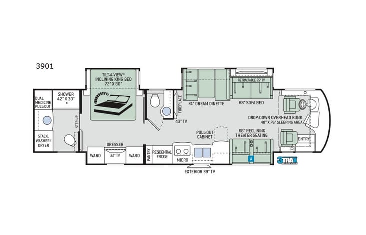 Representative floor plan provided by a trusted RVshare partner.