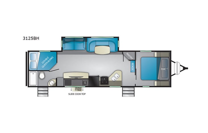 Representative floor plan provided by a trusted RVshare partner.