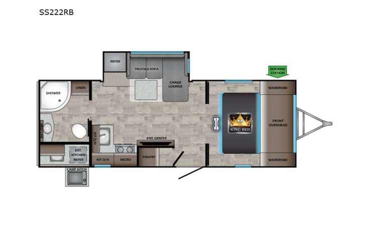 Representative floor plan provided by a trusted RVshare partner.