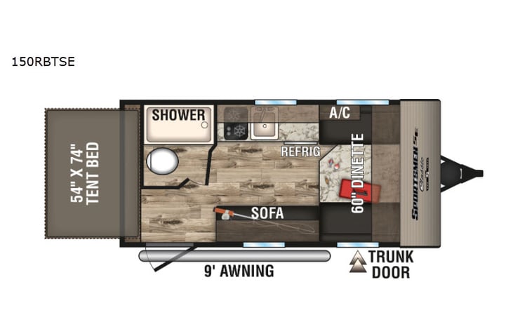 Representative floor plan provided by a trusted RVshare partner.