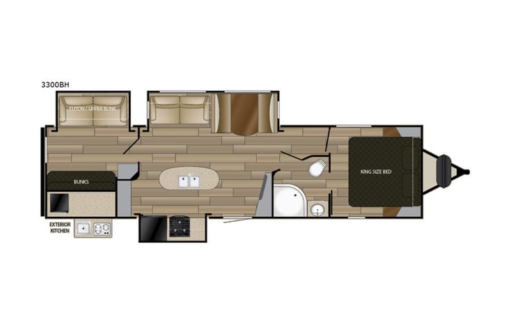 Representative floor plan provided by a trusted RVshare partner.