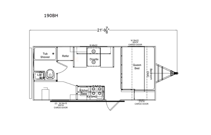 Representative floor plan provided by a trusted RVshare partner.