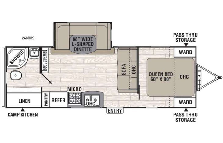 Representative floor plan provided by a trusted RVshare partner.
