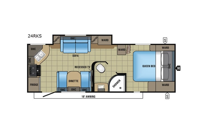 Representative floor plan provided by a trusted RVshare partner.