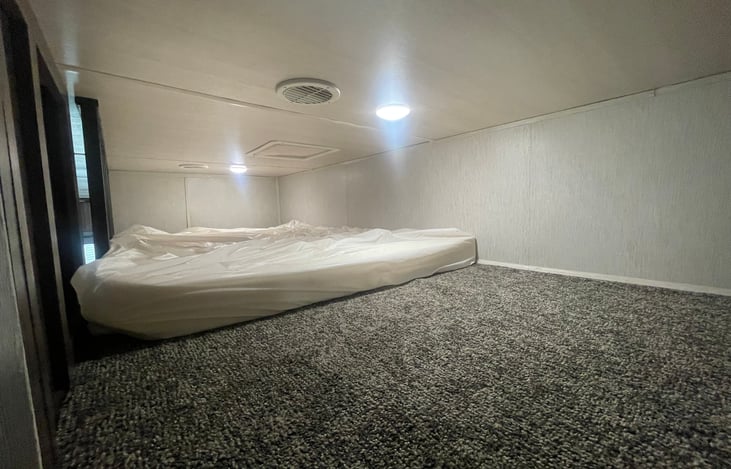 Full size memory foam mattress in upstairs loft