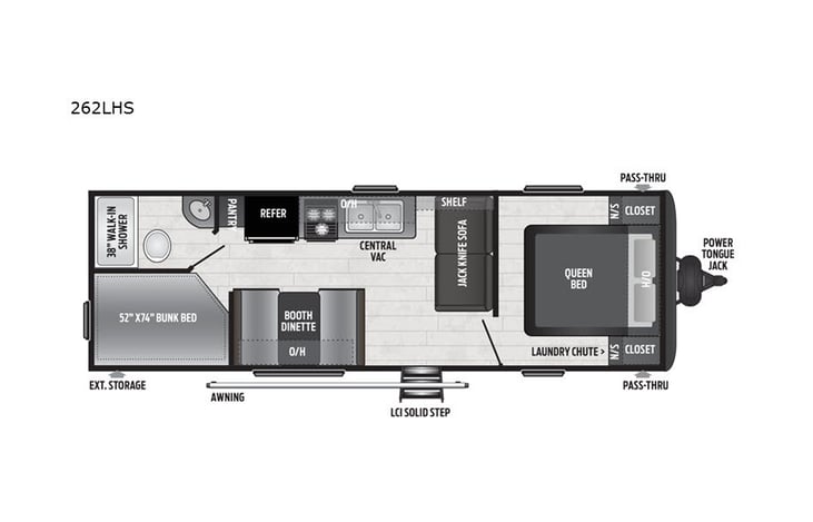 Representative floor plan provided by a trusted RVshare partner.
