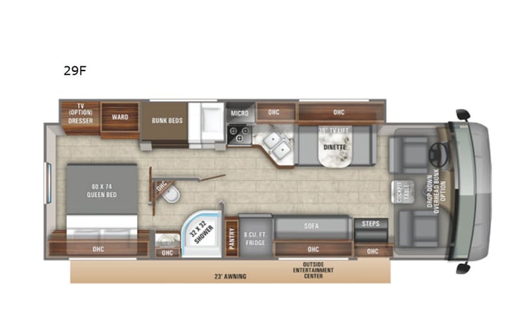 Representative floor plan provided by a trusted RVshare partner.