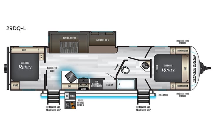 Representative floor plan provided by a trusted RVshare partner.
